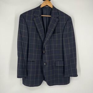Austin Reed by St. Clair's Blazer Jacket Checked Single Breasted Blue Mens 48L
